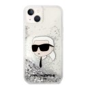 Karl Lagerfeld nakładka do iPhone 14 Pro 6,1" KLHCP14LLNKHCH srebrna hardcase Liquid Glitter NFT Karl's Head