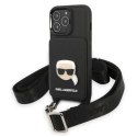 Karl Lagerfeld nakładka do iPhone 13 / 13 Pro 6,1" KLHCP13LSAKHPK czarna hardcase Saffiano Metal Karl Head