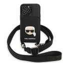 Karl Lagerfeld nakładka do iPhone 13 / 13 Pro 6,1" KLHCP13LSAKHPK czarna hardcase Saffiano Metal Karl Head