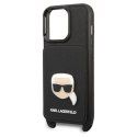 Karl Lagerfeld nakładka do iPhone 13 / 13 Pro 6,1" KLHCP13LSAKHPK czarna hardcase Saffiano Metal Karl Head