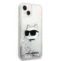 Karl Lagerfeld nakładka do iPhone 14 Plus 6,7" KLHCP14MLNCHCS srebrna hardcase Glitter Choupette Head