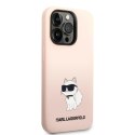 Karl Lagerfeld nakładka do iPhone 14 Pro 6,1" KLHCP14LSNCHBCP różowa hardcase Silicone Choupette