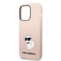 Karl Lagerfeld nakładka do iPhone 14 Pro 6,1" KLHCP14LSNCHBCP różowa hardcase Silicone Choupette