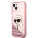 Karl Lagerfeld nakładka do iPhone 14 Pro Max 6,7" KLHCP14XLNCHCP różowa hardcase Liquid Glitter NFT Choupette Head