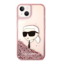 Karl Lagerfeld nakładka do iPhone 14 Pro Max 6,7" KLHCP14XLNCHCP różowa hardcase Liquid Glitter NFT Choupette Head