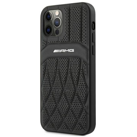 AMG AMHCP12LOSDBK iPhone 12 Pro Max 6,7" czarny/black hardcase Leather Curved Lines