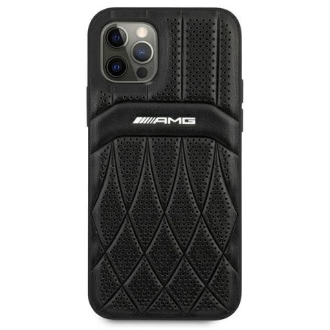 AMG AMHCP12LOSDBK iPhone 12 Pro Max 6,7" czarny/black hardcase Leather Curved Lines