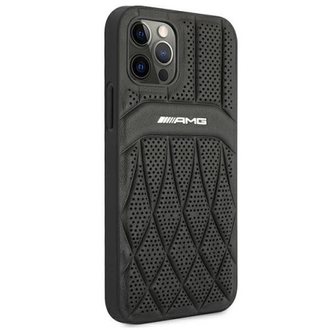 AMG AMHCP12LOSDBK iPhone 12 Pro Max 6,7" czarny/black hardcase Leather Curved Lines