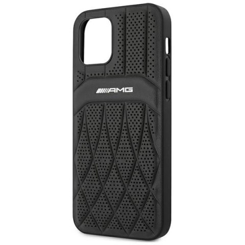AMG AMHCP12LOSDBK iPhone 12 Pro Max 6,7" czarny/black hardcase Leather Curved Lines