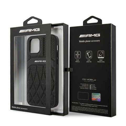 AMG AMHCP12LOSDBK iPhone 12 Pro Max 6,7" czarny/black hardcase Leather Curved Lines