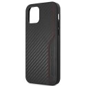 AMG AMHCP12MDEBK iPhone 12/12 Pro 6,1" czarny/black hardcase Leather&Carbon Red Stitching