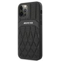 AMG AMHCP12MOSDBK iPhone 12/12 Pro 6,1" czarny/black hardcase Leather Curved Lines