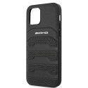 AMG AMHCP12SGSEBK iPhone 12 mini 5,4" czarny/black hardcase Leather Debossed Lines