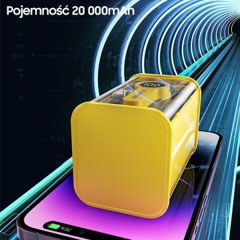 AWEI PowerBank P180K 20000mAh 22.5W czarny/black USB/PD + wyświetlacz