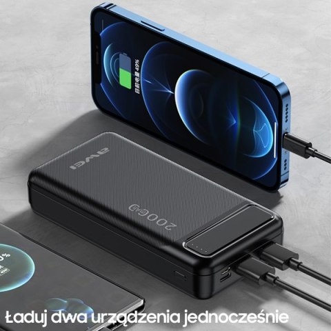 AWEI PowerBank P6K 20000mAh czarny/black 2xUSB/PD/Micro-USB