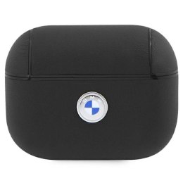 BMW BMAP2SSLBK AirPods Pro 2 cover czarny/black Geniune Leather Silver Logo