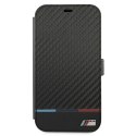 Etui BMW BMBKP13XPUCARTCBK iPhone 13 Pro Max 6,7" czarny/black bookcase M Collection PU Carbon Stripe