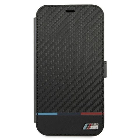 Etui BMW BMBKP13XPUCARTCBK iPhone 13 Pro Max 6,7" czarny/black bookcase M Collection PU Carbon Stripe
