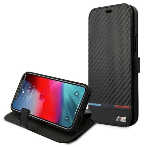 Etui BMW BMBKP13LPUCARTCBK iPhone 13 Pro / 13 6,1" czarny/black bookcase M Collection PU Carbon Stripe
