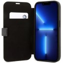 Etui BMW BMBKP14X22RVSK iPhone 14 Pro Max 6,7" czarny/black bookcase Leather Stamp Blue Lines