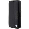 Etui BMW BMBKP14L22RDPK iPhone 14 Pro 6,1" czarny/black bookcase Leather Textured&Stripe
