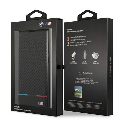 Etui BMW BMBKS22LPUCARTCBK S22 Ultra S908 czarny/black bookcase M Collection Triangles