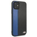 Etui BMW BMHCN61MCARBL iPhone 11 6,1" / Xr czarny/black hardcase M Collection PU Carbon Blue Stripe