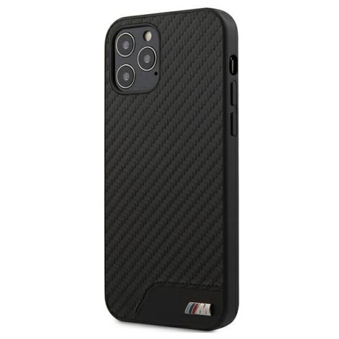 Etui BMW BMHCP12LCABBK iPhone 12 Pro Max 6,7" czarny/black hardcase M Collection PU Carbon