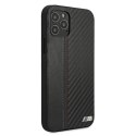 Etui BMW BMHCP12LMCARBK iPhone 12 Pro Max 6,7" czarny/black hardcase M Collection PU Carbon Stripe