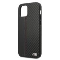 Etui BMW BMHCP12LMCARBK iPhone 12 Pro Max 6,7" czarny/black hardcase M Collection PU Carbon Stripe