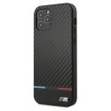 Etui BMW BMHCP12LPUCARTCBK iPhone 12 Pro Max 6,7" czarny/black hardcase M Collection PU Carbon Stripe