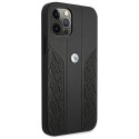 Etui BMW BMHCP12LRSPPK iPhone 12 Pro Max 6,7" czarny/black hardcase Leather Curve Perforate