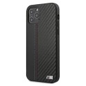 Etui BMW BMHCP12MMCARBK iPhone 12/12 Pro 6,1" czarny/black hardcase M Collection PU Carbon Stripe