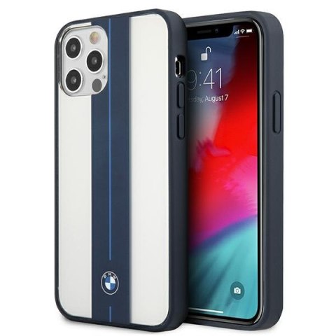 Etui BMW BMHCP12MPCUMRSTNA iPhone 12/ 12 Pro 6,1" transparent hardcase Middle Stripe Navy