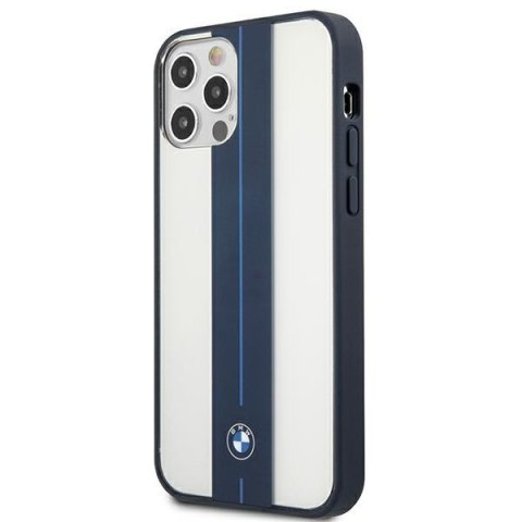 Etui BMW BMHCP12MPCUMRSTNA iPhone 12/ 12 Pro 6,1" transparent hardcase Middle Stripe Navy