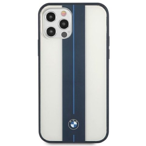 Etui BMW BMHCP12MPCUMRSTNA iPhone 12/ 12 Pro 6,1" transparent hardcase Middle Stripe Navy