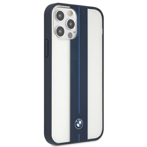Etui BMW BMHCP12MPCUMRSTNA iPhone 12/ 12 Pro 6,1" transparent hardcase Middle Stripe Navy