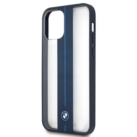 Etui BMW BMHCP12MPCUMRSTNA iPhone 12/ 12 Pro 6,1" transparent hardcase Middle Stripe Navy