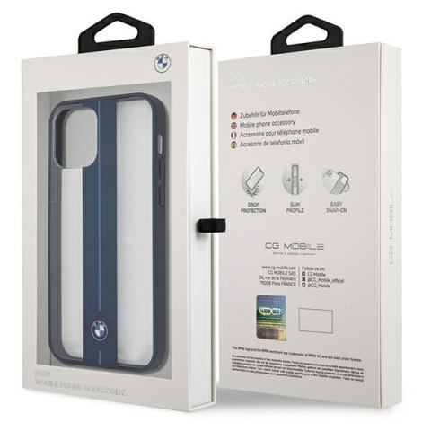 Etui BMW BMHCP12MPCUMRSTNA iPhone 12/ 12 Pro 6,1" transparent hardcase Middle Stripe Navy