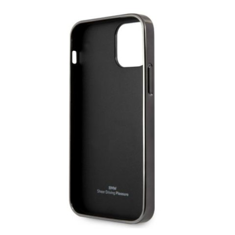 Etui BMW BMHCP12MREELK iPhone 12/12 Pro 6,1" czarny/black hardcase Leather Emboss