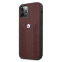 Etui BMW BMHCP12MRSPPR iPhone 12/12 Pro 6,1" czerwony/red hardcase Leather Curve Perforate