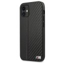 Etui BMW BMHCP12SMCARBK iPhone 12 mini 5,4" czarny/black hardcase M Collection PU Carbon Stripe