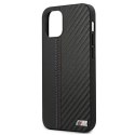 Etui BMW BMHCP12SMCARBK iPhone 12 mini 5,4" czarny/black hardcase M Collection PU Carbon Stripe