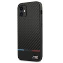 Etui BMW BMHCP12SPUCARTCBK iPhone 12 mini 5,4" czarny/black hardcase M Collection PU Carbon Stripe