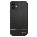 Etui BMW BMHCP12SPUCARTCBK iPhone 12 mini 5,4" czarny/black hardcase M Collection PU Carbon Stripe