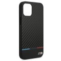 Etui BMW BMHCP12SPUCARTCBK iPhone 12 mini 5,4" czarny/black hardcase M Collection PU Carbon Stripe