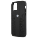 Etui BMW BMHCP12SRSPPK iPhone 12 mini 5,4" czarny/black hardcase Leather Curve Perforate