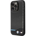 Etui BMW BMHCP13X22NBCK iPhone 13 Pro Max 6.7" czarny/black hardcase Leather Carbon