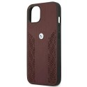 Etui BMW BMHCP13MRSPPR iPhone 13 6,1" czerwony/red hardcase Leather Curve Perforate