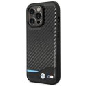 Etui BMW BMHCP14L22NBCK iPhone 14 Pro 6,1" czarny/black Leather Carbon